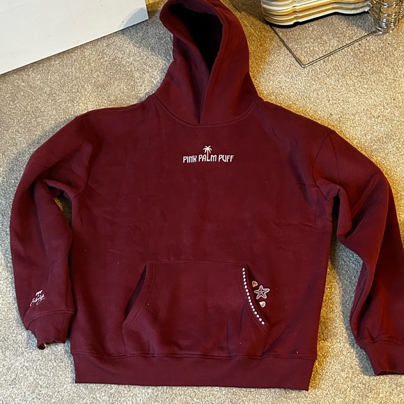 Pink Palm Puff Graphic hoodie - Picture 2 of 4